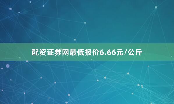 配资证券网最低报价6.66元/公斤
