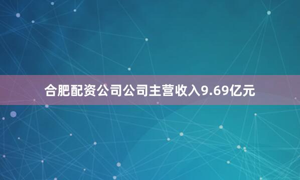 合肥配资公司公司主营收入9.69亿元
