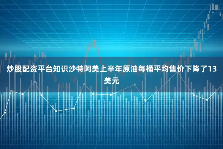 炒股配资平台知识沙特阿美上半年原油每桶平均售价下降了13美元